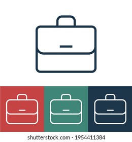 Linear vector icon with suitcase