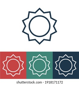 Linear vector icon with sun