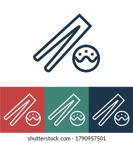 Linear vector icon with sushi
