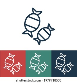 Linear vector icon with sweets