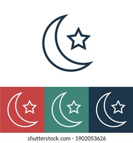 Linear vector icon with symbol of islam