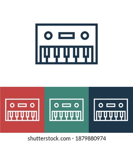 Linear vector icon with synthesizer