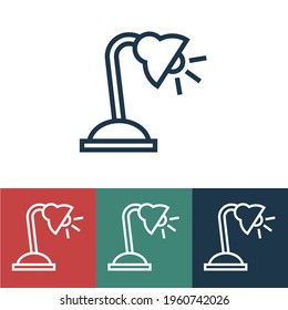 Linear vector icon with table lamp