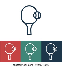 Linear vector icon with tennis accessories