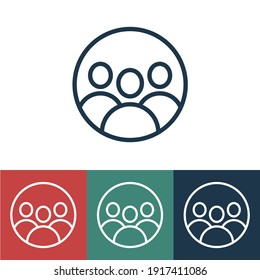 Linear vector icon with three people