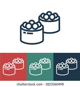Icono de vector lineal con tobiko sushi