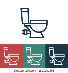 Icono de vector lineal con inodoro