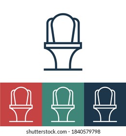 Icono de vector lineal con inodoro