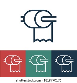 Linear vector icon with toilet paper