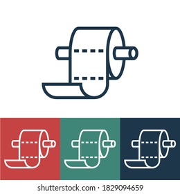 Icono de vector lineal con papel higiénico
