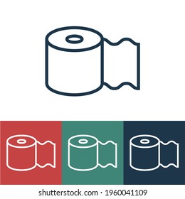Linear vector icon with toilet paper