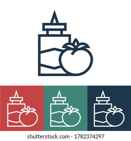 Linear vector icon with tomato paste