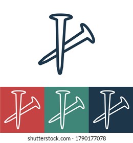 Linear vector icon with tool nails