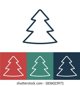 Linear vector icon with tree