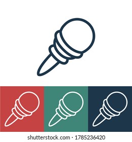 Linear vector icon with triple ice cream