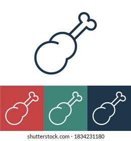 Linear vector icon with turkey leg