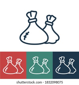 Linear vector icon with two bags