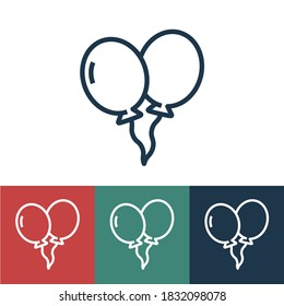 Linear vector icon with two balls