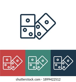 Linear vector icon with two dominoes