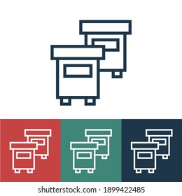 Linear vector icon with two of hive