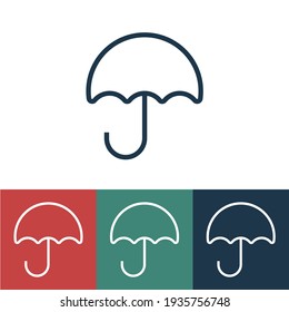 Linear vector icon with umbrella