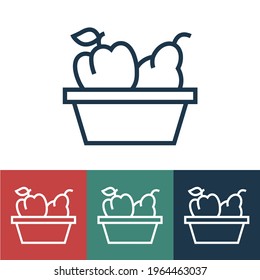 Linear vector icon with vegetables