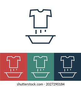 Linear vector icon wash t-shirt