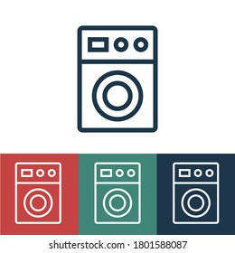 Linear vector icon with washing machine