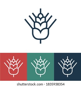 Linear vector icon with wheat