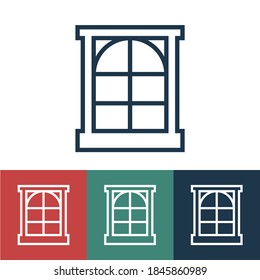 Linear vector icon with window