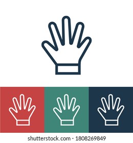 Linear vector icon with winter glove