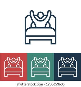 Linear vector icon with woke up in morning
