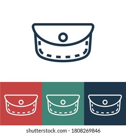 Linear vector icon with women wallet