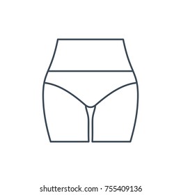 The linear vector icon women's briefs isolated on white background.