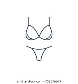 The linear vector icon women's underwear isolated on white background.