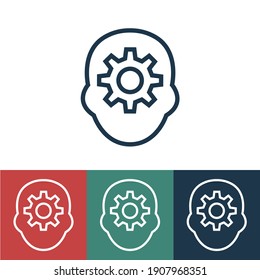 Linear vector icon with working gear head