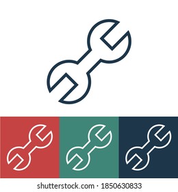 Linear vector icon with wrench