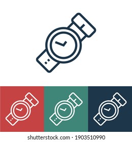 Icono de vector lineal con reloj de pulsera