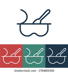 Icono de vector lineal con yogur