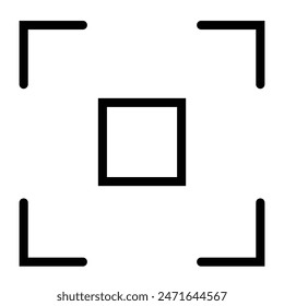 Linear Vector Icons of Camera Viewfinders. Isolated Collection of Autofocus Outline Pictograms on a White Background.