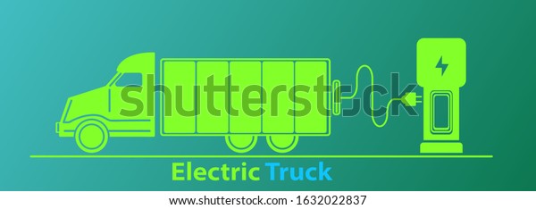 linear vector\
illustration of an electric\
truck