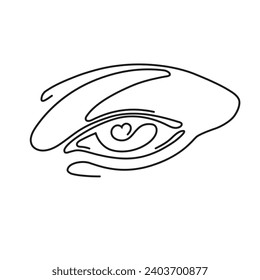 linear vector illustration of a graceful eye