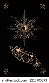 linear vector illustration of hands. Drawn magic hands. Design elements for decoration in modern style. Sorcery of hands. mystical elements.