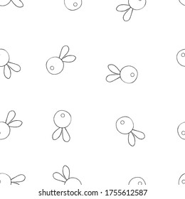 linear vector image of animals in a minimalistic style. Seamless pattern for children's design.