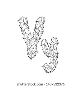 Linear vector letter "Y" of leaves