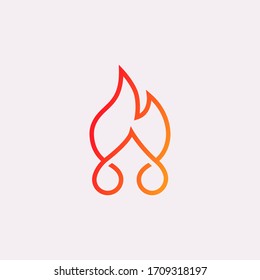 LInear vector logo Fire music