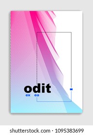 Linear vector minimal trendy brochure design, cover template, geometric halftone gradient. For Banners, Placards, Posters, Flyers. Beautiful and special, pattern texture.