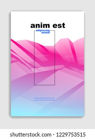 Linear vector minimal trendy brochure design, cover template, geometric halftone gradient. For Banners, Placards, Posters, Flyers. Beautiful and special, pattern texture.