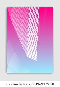 Linear vector minimal trendy brochure design, cover template, geometric halftone gradient. For Banners, Placards, Posters, Flyers. Beautiful and special, pattern texture.