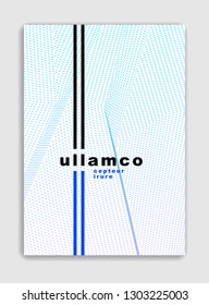 Linear vector minimal trendy brochure design, cover template, geometric halftone gradient. For Banners, Placards, Posters, Flyers. Beautiful and special, pattern texture.